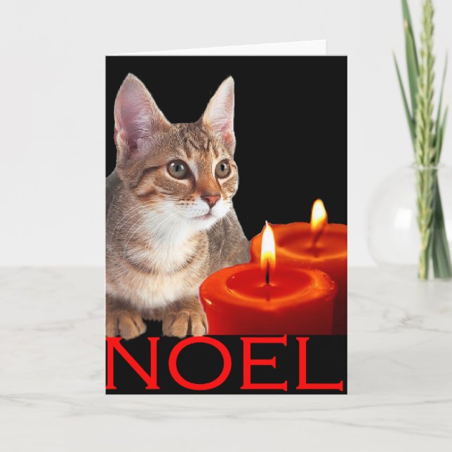 Kitty and candles holiday card (Front)