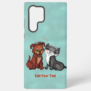 Kitty and Puppy , Edit Your Text Samsung Galaxy Case