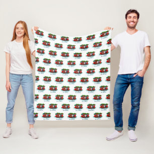 Kitty and Puppy , Happy XMas Fleece Blanket
