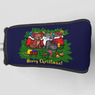 Kitty and Puppy , Happy XMas Golf Head Cover