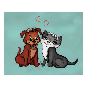 Kitty and Puppy Poster
