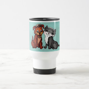Kitty and Puppy Travel Mug