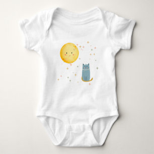 Kitty and the moon baby bodysuit