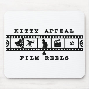 Kitty Appeal & Film Reels Mouse Pad (White)