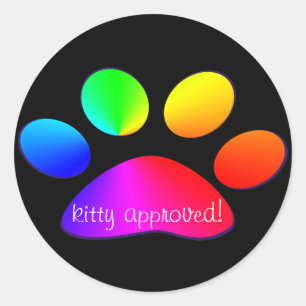 kitty approved classic round sticker