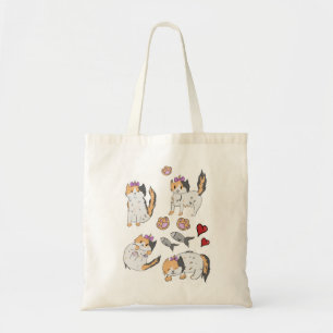 kitty baggie tote bag