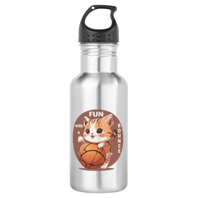 kitty basketball 710 ml water bottle (Front)