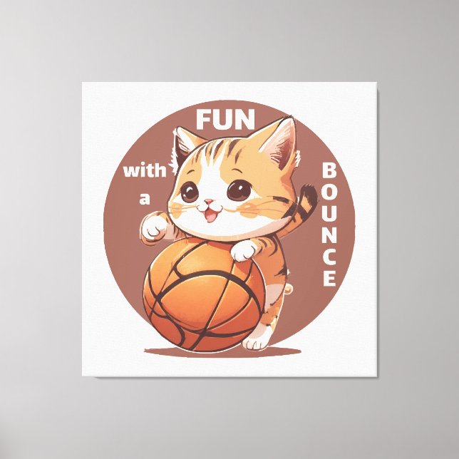 kitty basketball canvas print (Front)