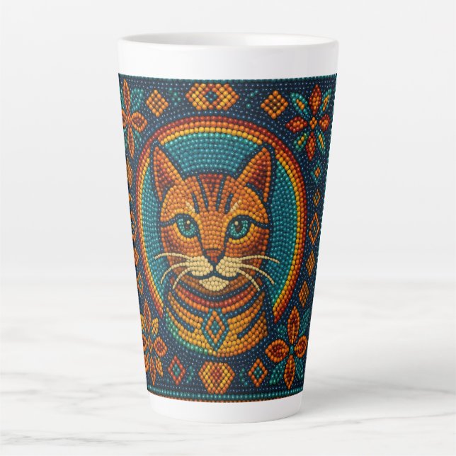 Kitty Bead Design Latte Mug (Front)
