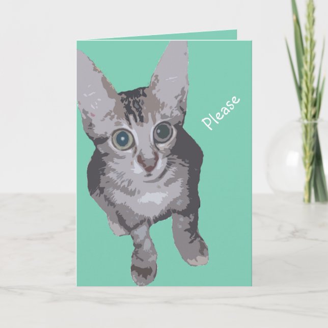 Kitty Big Eyes Get Well Card (Front)