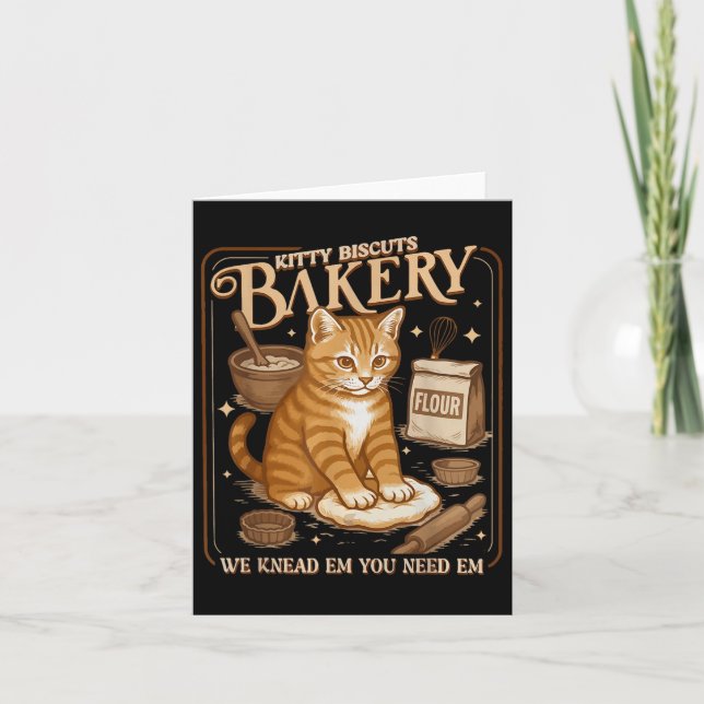 Kitty Biscuits Bakery Funny  Card (Front)