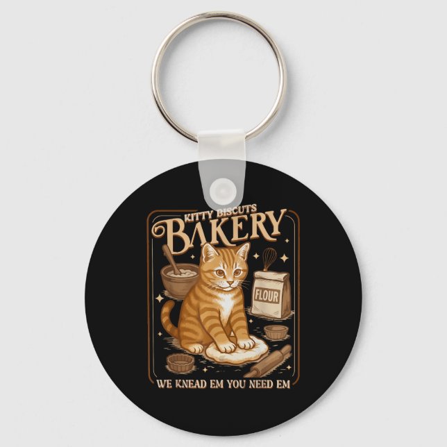 Kitty Biscuits Bakery Funny  Key Ring (Front)