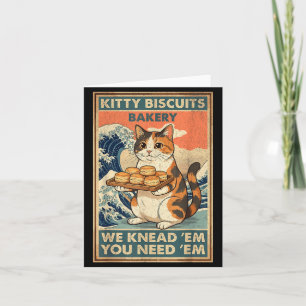 Kitty biscuits bakery great wave cat kneading meme card