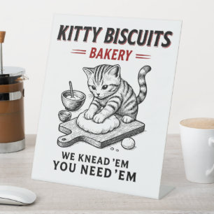 Kitty Biscuits Bakery Pedestal Sign