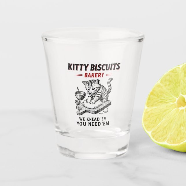 Kitty Biscuits Bakery Shot Glass (Front)
