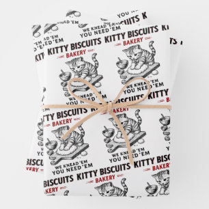 Kitty Biscuits Bakery Wrapping Paper Sheet