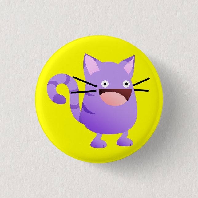 Kitty Bounce Purple Button (Front)