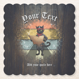 Kitty Buccaneer's Sunset Quest Paper Coaster