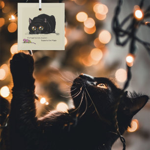 Kitty Butt-Wiggle Glass Tree Decoration