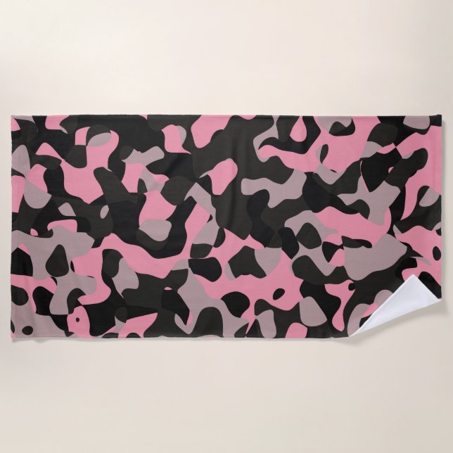 Kitty Camo Beach Towel (Front)