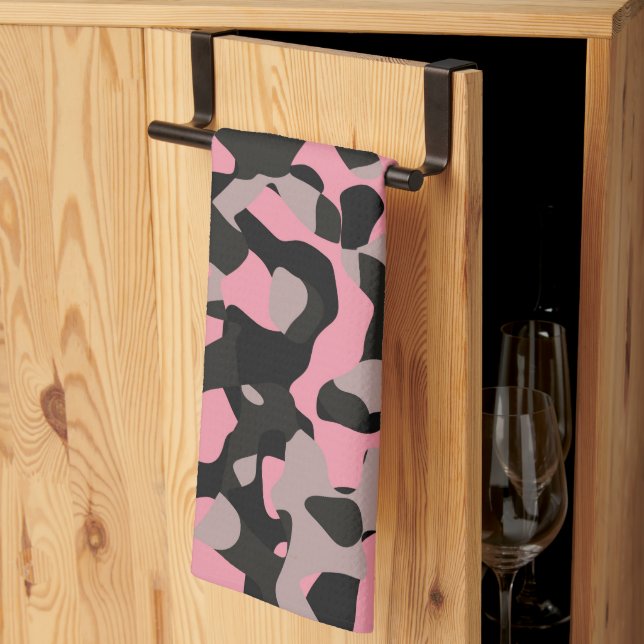 Kitty Camo Tea Towel (Thirds Fold)