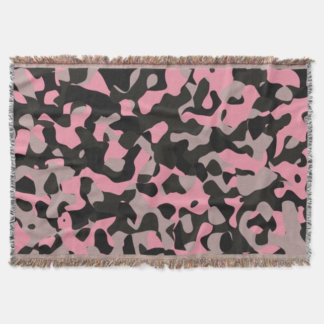 Kitty Camo Throw Blanket (Front)