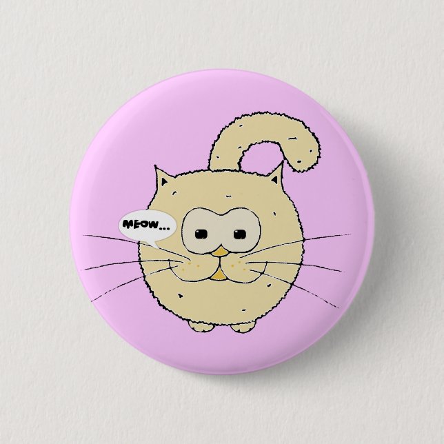 Kitty-cat 6 Cm Round Badge (Front)