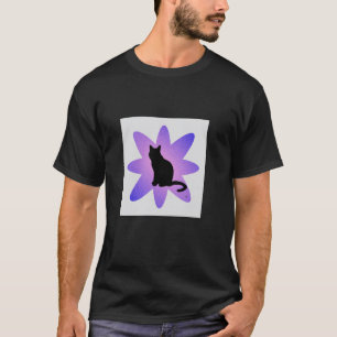 Kitty Cat and Purple Flower T-Shirt