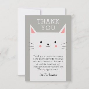 Kitty Cat Baby Shower Thank You Custom Card