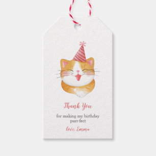 Kitty Cat Birthday Party Favour Gift Tags