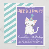 Kitty Cat Birthday Party Invitation