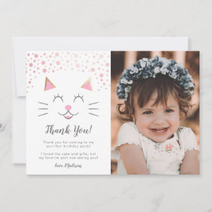 Kitty Cat Birthday Thank You Custom Photo