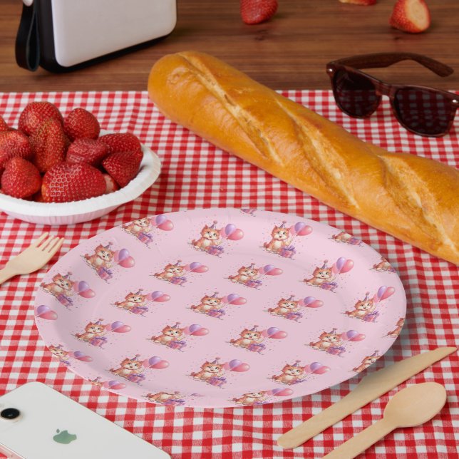 Kitty Cat Celebration Birthday Paper Plate (Picnic)