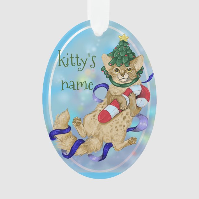 Kitty Cat Christmas Ornament (Front)