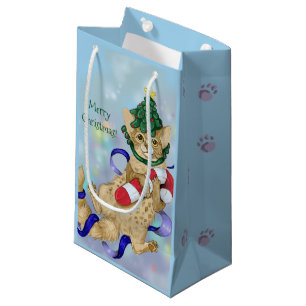 Kitty Cat Christmas Small Gift Bag