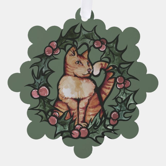 Kitty Cat Christmas Xmas Holidays Cats             Tree Decoration Card (Front)