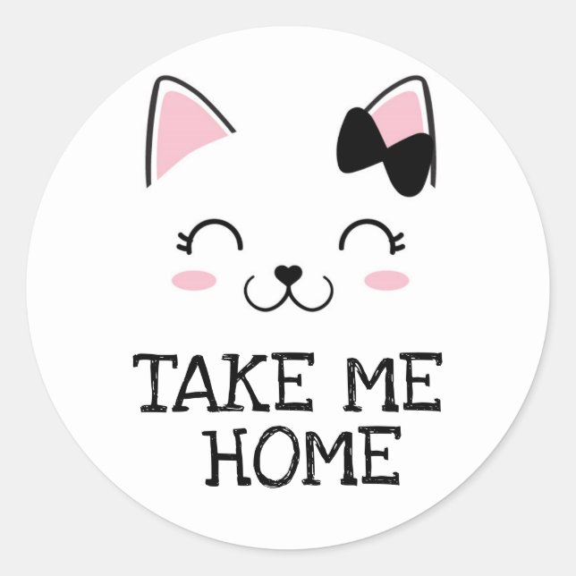 Kitty Cat Classic Round Sticker (Front)
