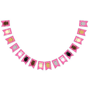 Kitty Cat Cute Kid's Birthday Party Bunting