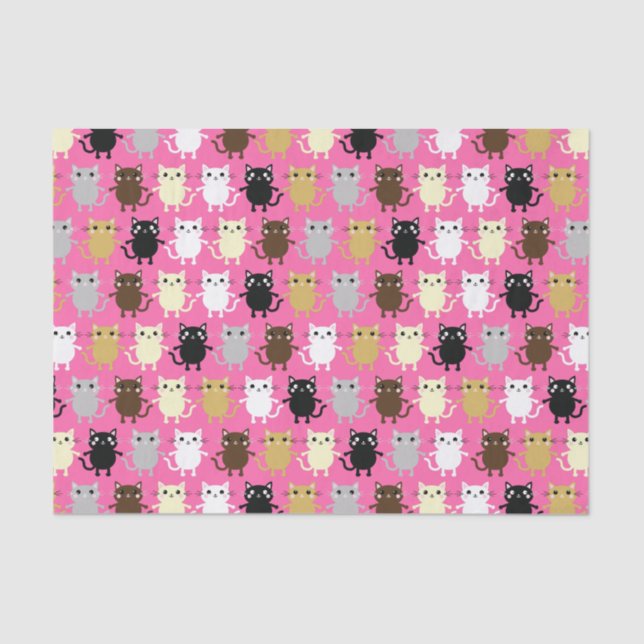 Kitty Cat Cute Kid's Birthday Party Tissue Paper (Front)