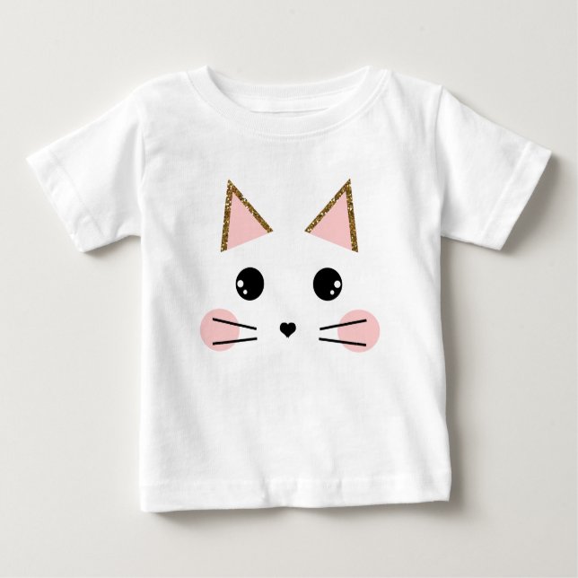 Kitty Cat Face Baby T-Shirt (Front)