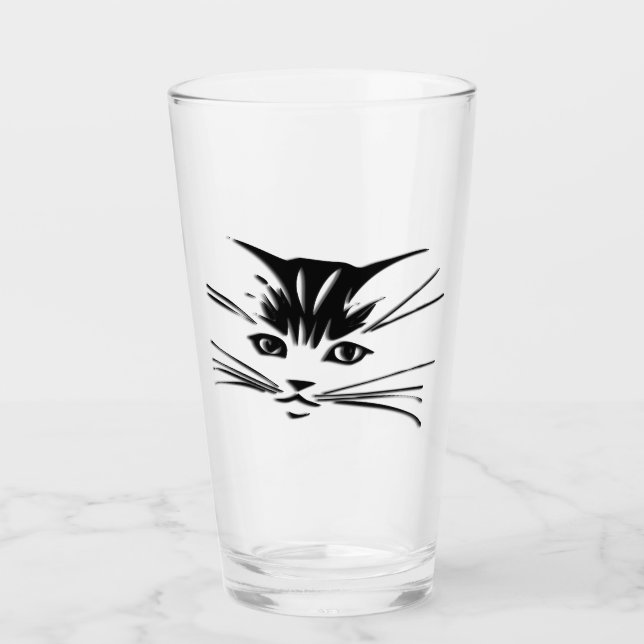 Kitty Cat Face Glass (Front)