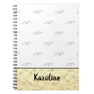 Kitty Cat Face Monogram Notebook