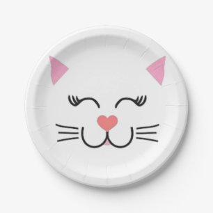 Kitty Cat Face Paper Plate