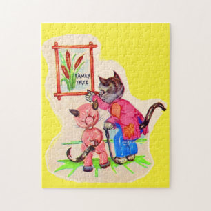 kitty cat family tree jigsaw puzzle