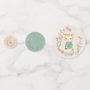 Kitty Cat Floral Girly Kitten Confetti