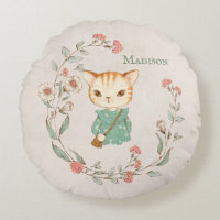 Kitty Cat Floral Personalised Name Girly Kitten