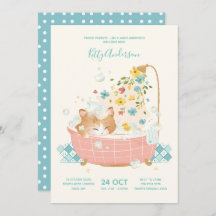 Kitty Cat Flower Bubble Bath Baby Shower