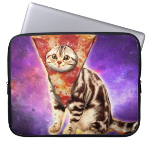 Kitty cat head pizza laptop sleeve