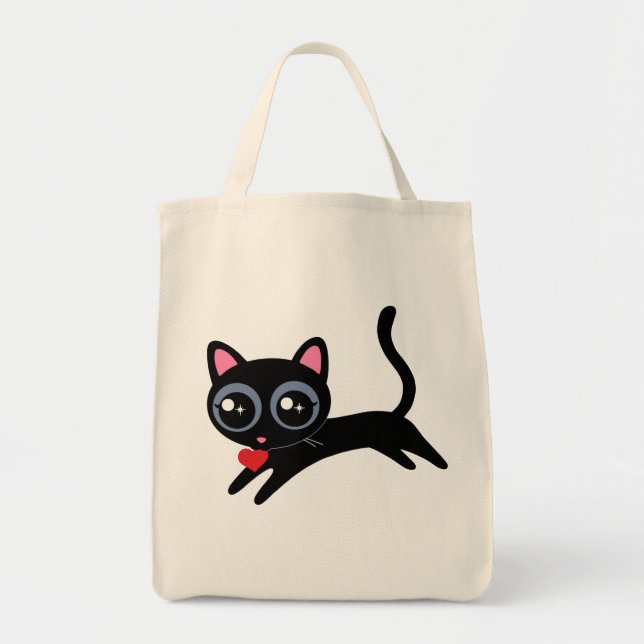 Kitty Cat Heart Thief Cute Gift for Girl Tote Bag (Front)