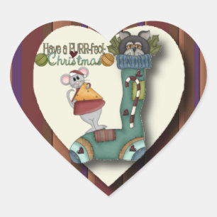 Kitty Cat in Stocking Picture Stickers